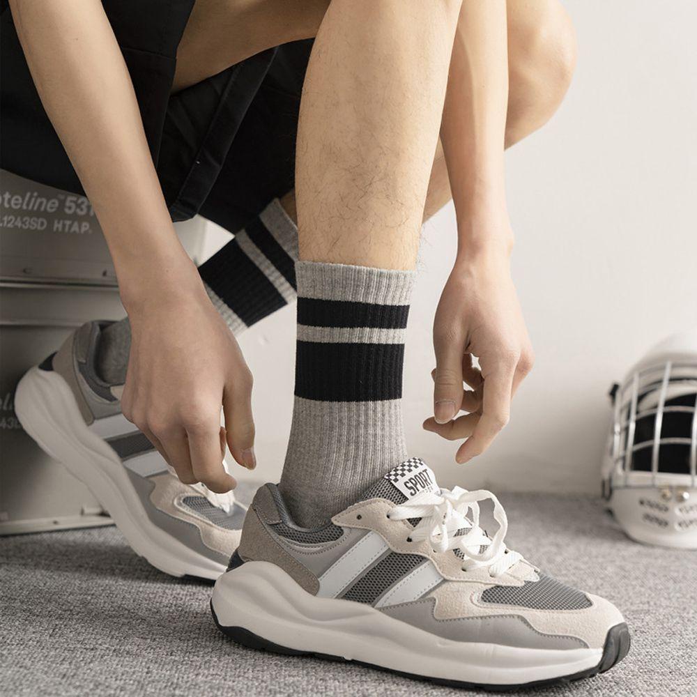 Vớ Cotton Thể Thao Thoáng Khí Họa Tiết Kẻ Sọc Thời Trang Cho Nam