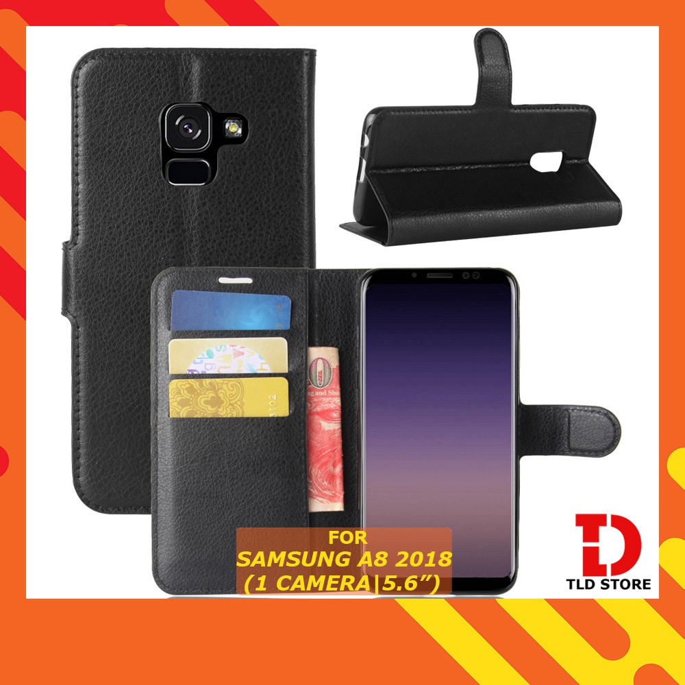 Bao da Samsung A6 A7 A8 Plus 2018 A6+ A8+ cao cấp có nắp gập và chống xem phim | BigBuy360 - bigbuy360.vn