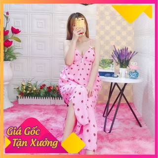 Đồ bộ nữ mặc nhà kate lụa áo 2 dây mặc thoáng mát