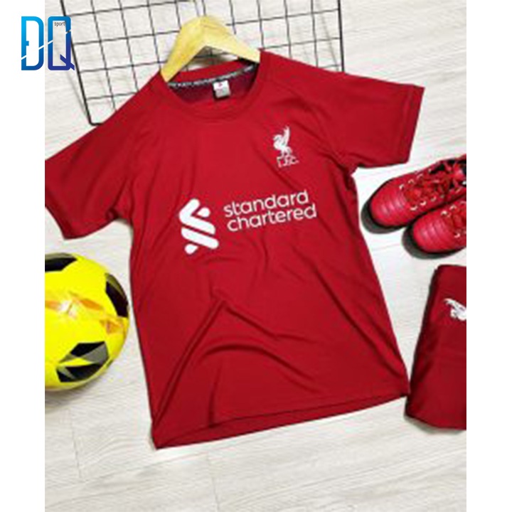 Quần áo đá bóng trẻ em câu lạc bộ Liverpool 2022