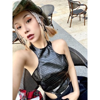 áo croptop da vân cổ yếm