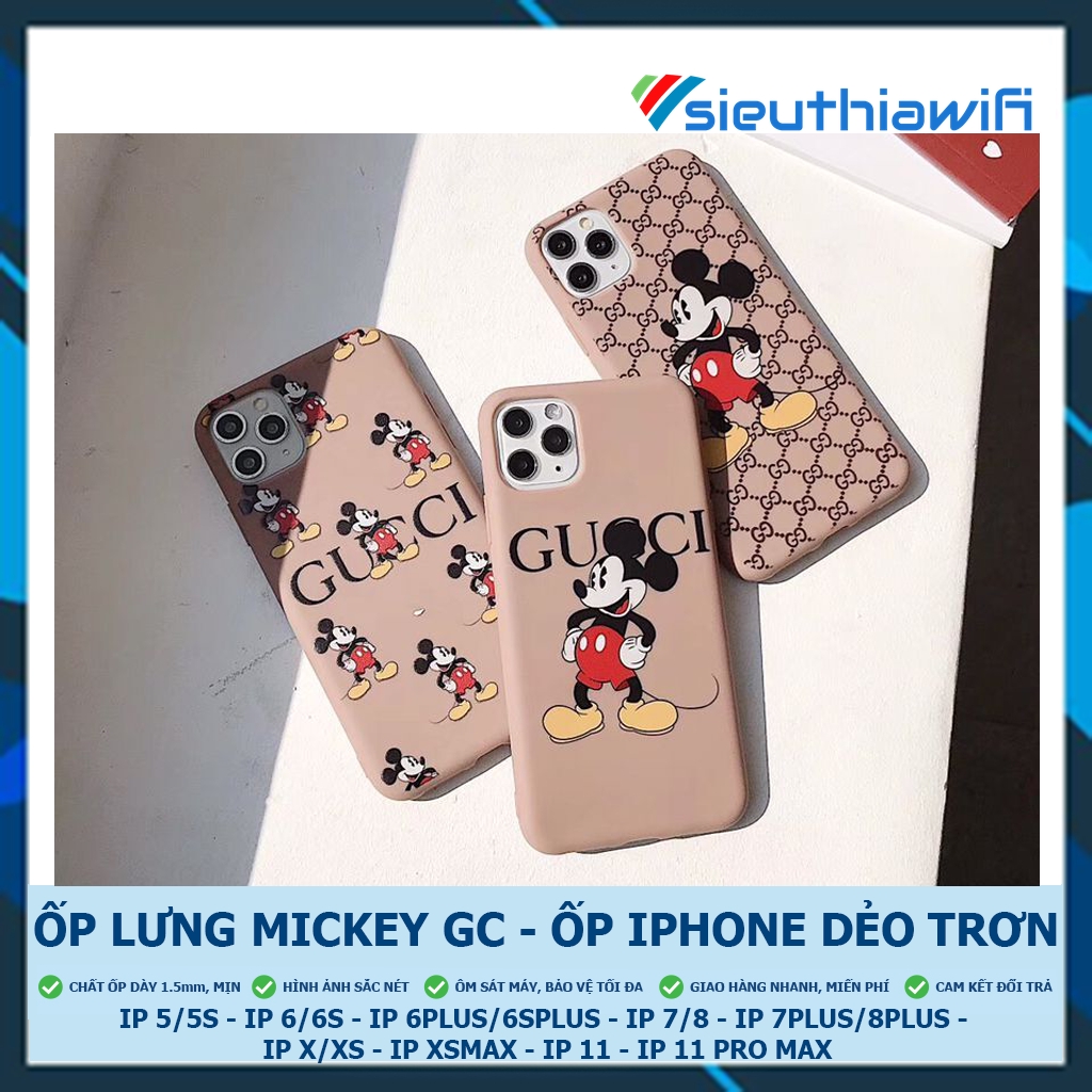 Ốp lưng iphone mickey gc trơn 5/5s/6/6plus/6s/6splus/7/7plus/8/8plus/x/xr/xs/11/12/pro/max/plus/promax - Awifi Case B4-4