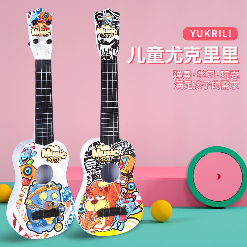 Đàn Ukulele Mini Bằng Gỗ Họa Tiết Trái Cây Hoạt Hình Cho Bé