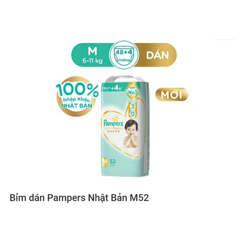 Tã dán/tã quần pampers Nhật S60, M52. M44, L40