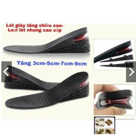 Lót giày tăng chiều cao có đệm khí cả bàn & nửa bàn cao cấp