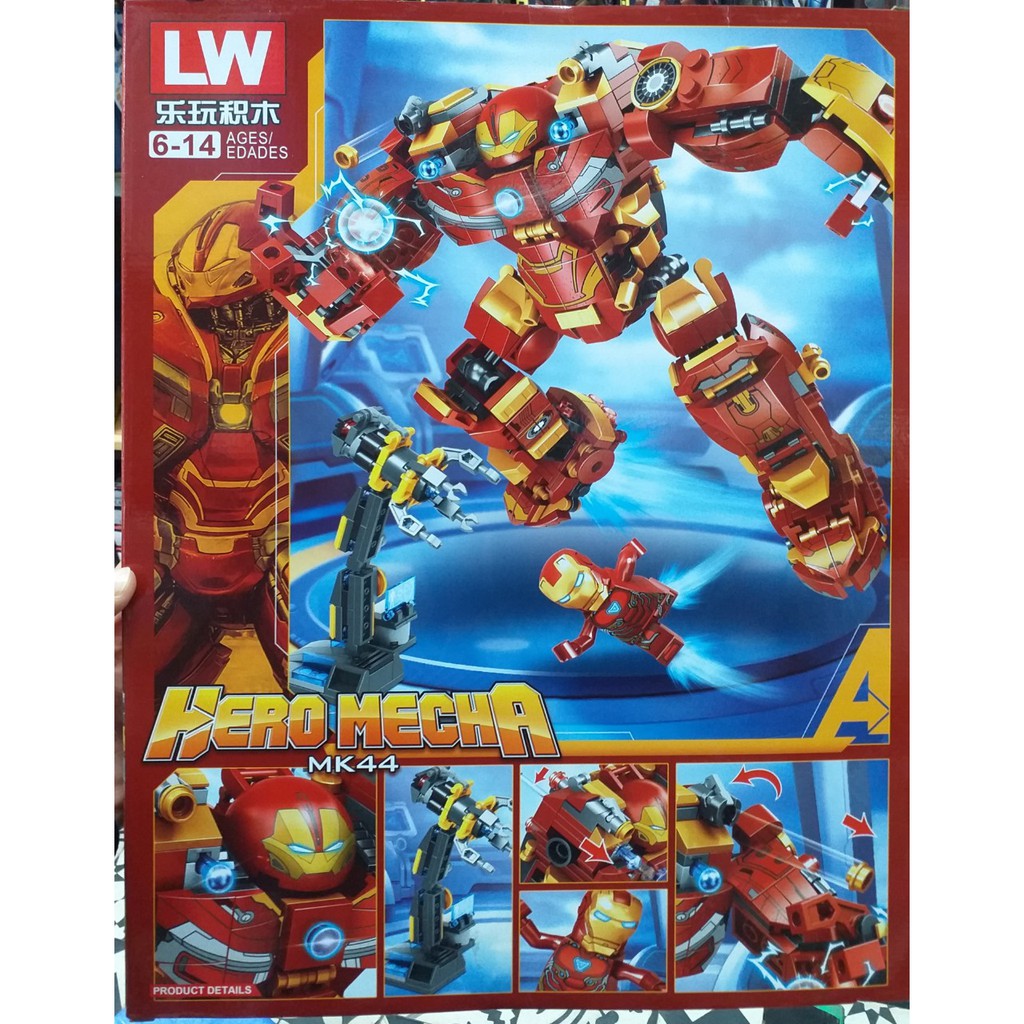 Lego Xếp Hình Ninjago Iron Man ( Người Sắt ) 2018. Gồm 568 chi tiết. Lego Ninjago Lắp Ráp