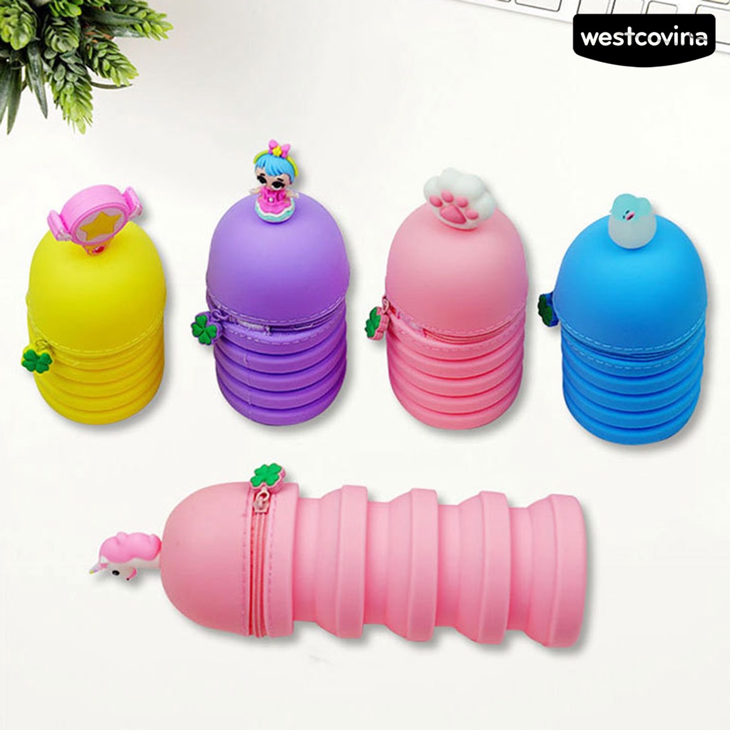 [Hot]✍Túi Đựng Bút Chì Có Dây Kéo In Hoạt Hình Dễ Thương Dùng Hàng Ngày