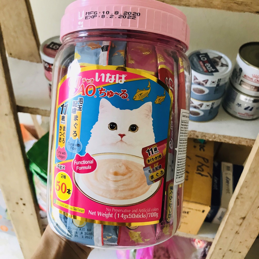 Sốt/ Snack thưởng Ciao Churu cho mèo Hộp 50 thanh - mix vị ( hàng Thái)