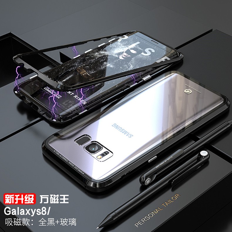 Ốp điện thoại viền kim loại nam châm cao cấp cho samsung galaxy s8 s8 + s9 s9 +