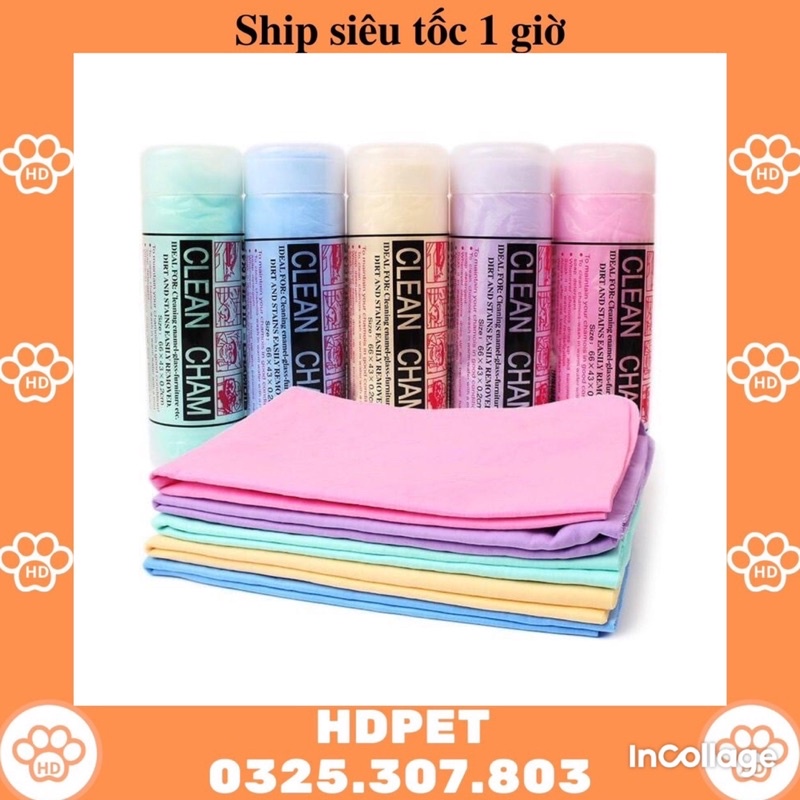 Khăn tắm chó mèo Clean Cham siêu thấm hút - Khăn lau đa năng, siêu thấm đa công dụng - HDPET