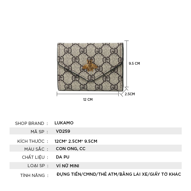 Ví nữ cao cấp cầm tay mini thời trang nhỏ gọn nhiều ngăn đẹp giá rẻ LUKAMO VD259 | BigBuy360 - bigbuy360.vn