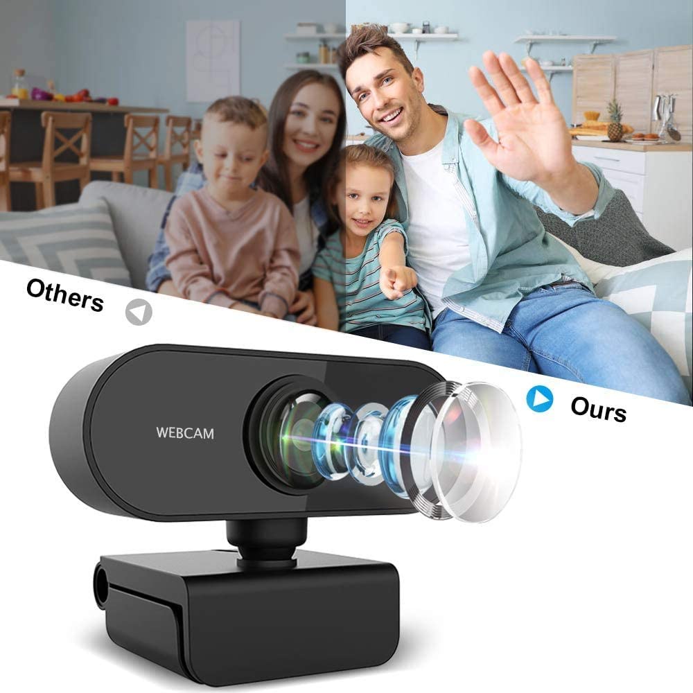 Webcam HD 2kK 2560x1440P có thể xoay có micro dành cho máy tính để bàn