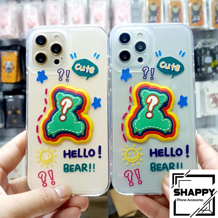 Ốp Lưng IPhone Gấu Hỏi Silicon Viền Vuông Các Dòng 7Plus/8Plus/X/XS/XsMax/11/11ProMax/12ProMax [Shappy Shop]