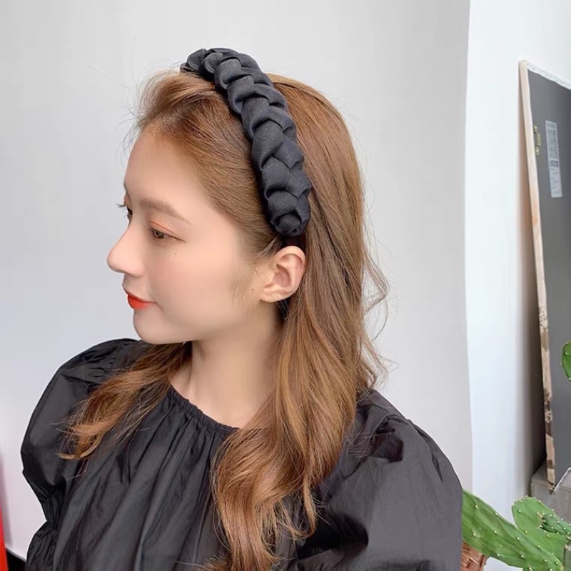 Cài tóc - Băng đô tết bím vải caro phong cách cổ điển cho bạn gái