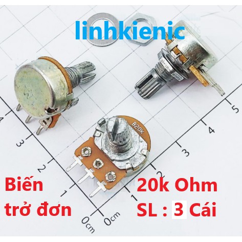 [SET 3 CÁI] Biến trở Volume đơn- Chiếc áp đơn  20k Ohm