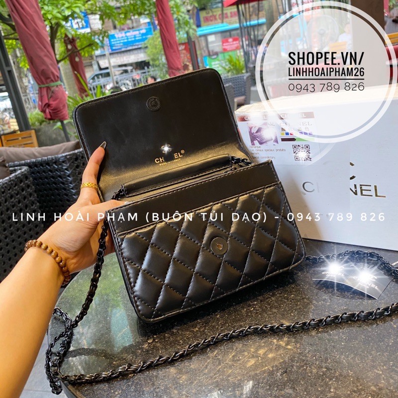 Túi katun trơn full đen da mềm size 20 (ảnh thật)