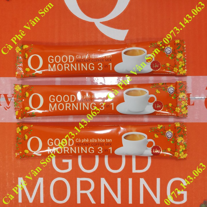 03 bịch cà phê sữa Good morning Trần Quang 480g (24 gói dài * 20g) mẫu xuân 2022 | BigBuy360 - bigbuy360.vn
