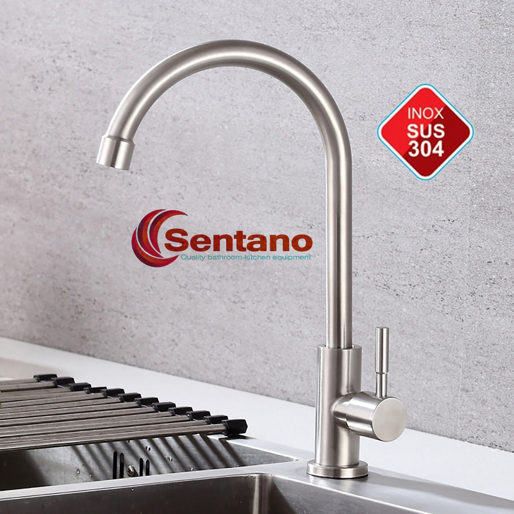 Vòi rửa chén 100% inox 304 cao cấp không gỉ dùng cho nước lạnh STN-503