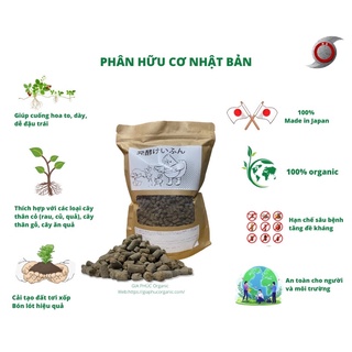Phân hữu cơ cao cấp Nhật Bản 1,5KG - Tặng 1 gói hạt giống bất kỳ (Dùng cho gia đình, cây ăn trái...)