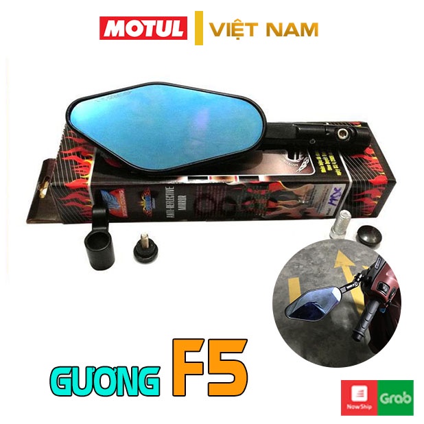 Gương chiếu hậu xe máy thời trang mini mẫu F5  gắn chân kính cho AB, SH, SH Mode, Wave,…