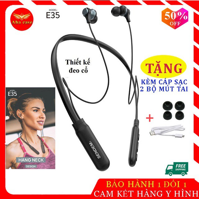 [BÁN CHẠY - FREESHIP] Tai nghe thể thao không dây Sendem E35 chính hãng, Tai nghe quàng cổ Bluetooth PIN TRÂU 15 giờ | BigBuy360 - bigbuy360.vn