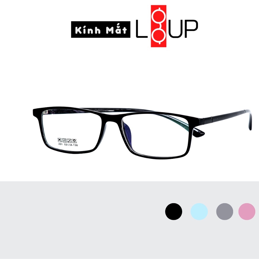 Gọng kính Liup eyewear mắt vuông nam nữ chất liệu dẻo TR90, phong cách hàn quốc 201