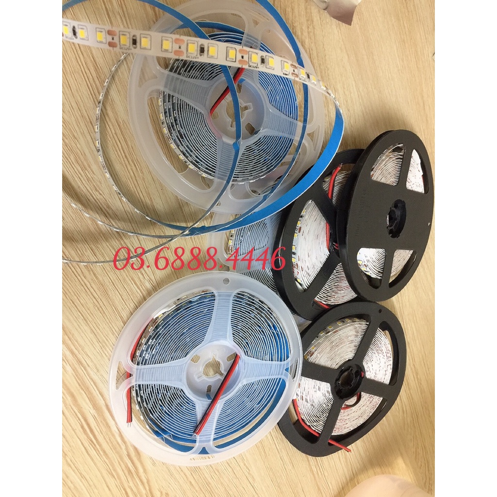 Led dây dán 12V 2835 - 120 led/m, led đơn sắc ( Trắng/Vàng/Trung Tính) có mặt dán