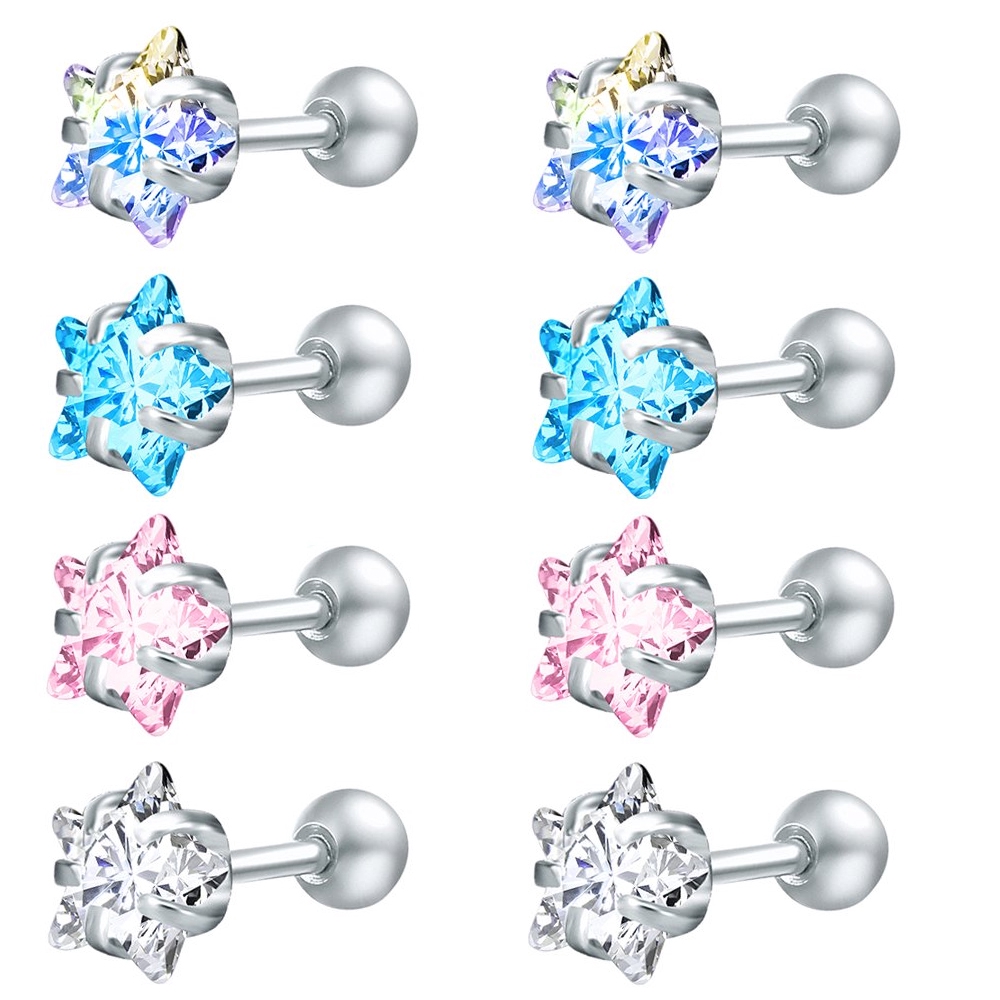 Set 4 Cặp Hoa Tai Thiết Kế Thời Trang Dành Cho Nữ