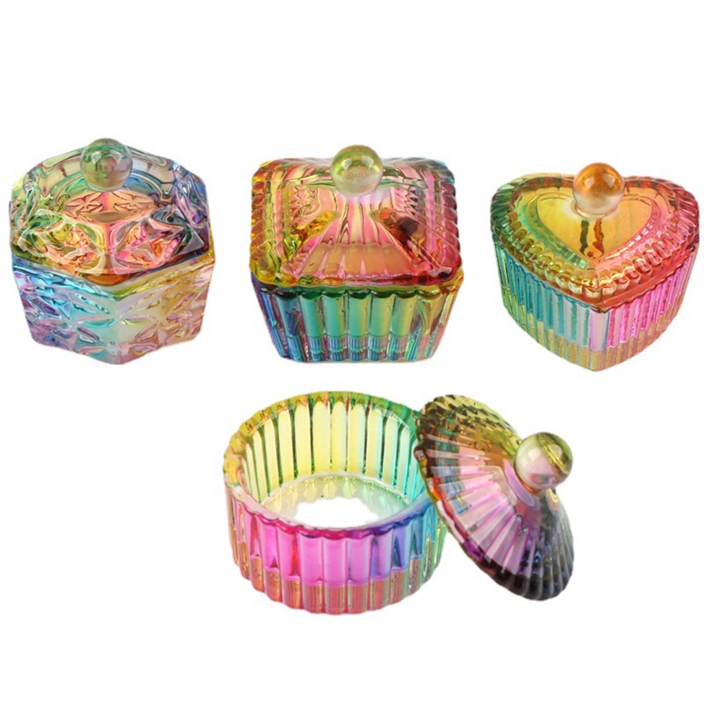 Cốc Pha Lê Acrylic Đựng Dung Dịch Nhúng Móng Nghệ Thuật Có Nắp Chống Bụi Nhiều Màu Sắc