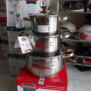 Bộ nồi inox supor 5 đáy