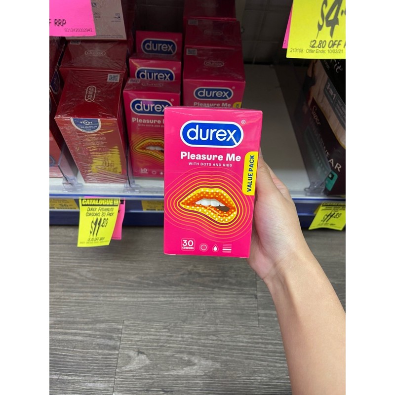 Bao cao su siêu mỏng Durex Fetherlite, Durex Pleasure Me hộp 30 cái (Date 2025) - Chuẩn Úc