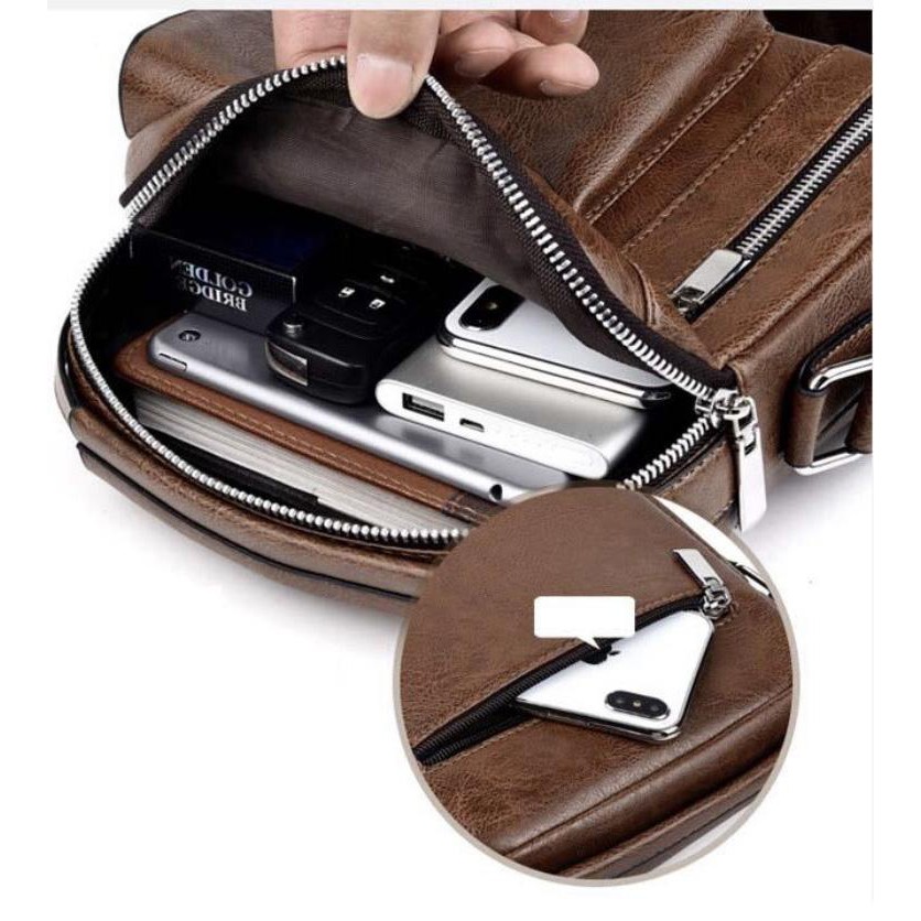 [BẢO HÀNH 1 NĂM] Túi đeo chéo da nam thời trang đựng Ipad, điện thoại, ví, đồ cá nhân KDR-TDC294 | BigBuy360 - bigbuy360.vn