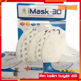 Khẩu trang 3D Mask Duy Khánh Kháng Khuẩn Hộp 50 Chiếc Trắng Trơn, Họa Tiết LV