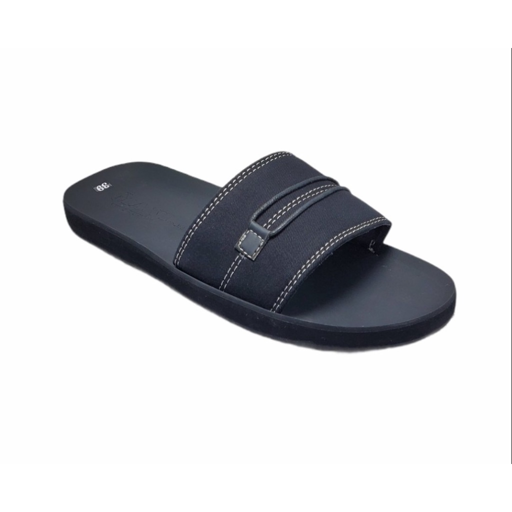 Dép Quai Ngang Nam Da Lộn Đen Bền GIA VI - DN23