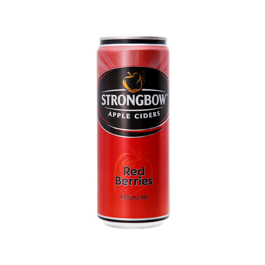 Combo 6 lon nước Táo lên men StrongBow vị Táo nguyên bảng/Mật ong/Dâu đỏ/Dâu đen 330ml/lon