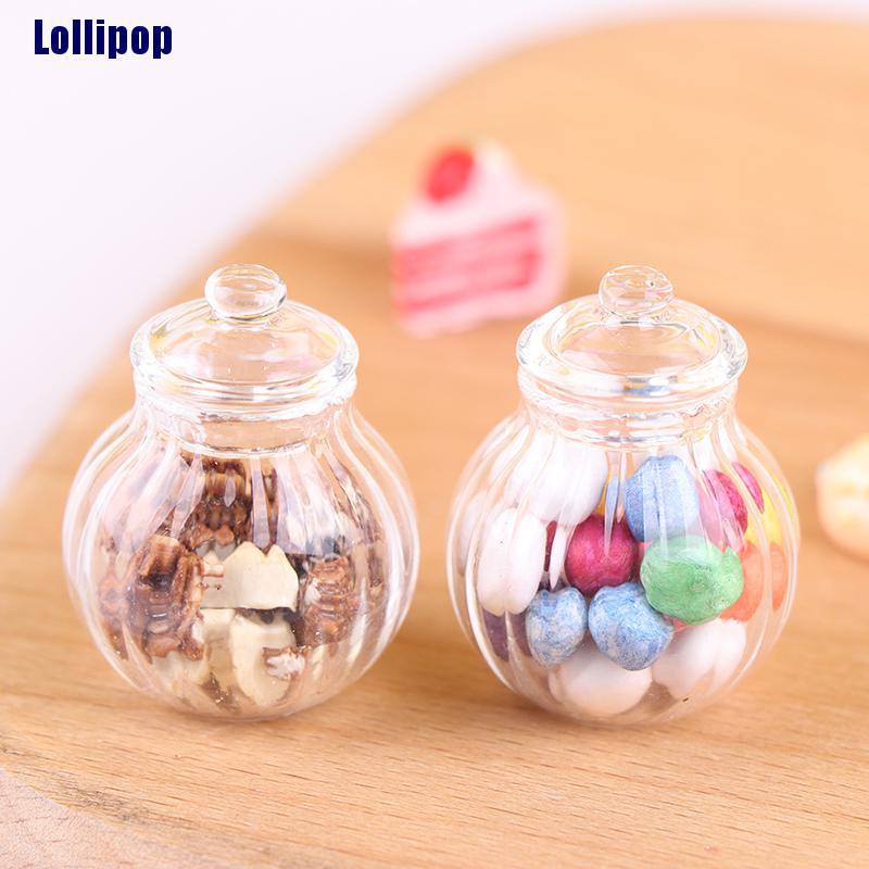 Lọ thủy tinh mini đựng kẹo tỉ lệ 1:12 cho nhà búp bê