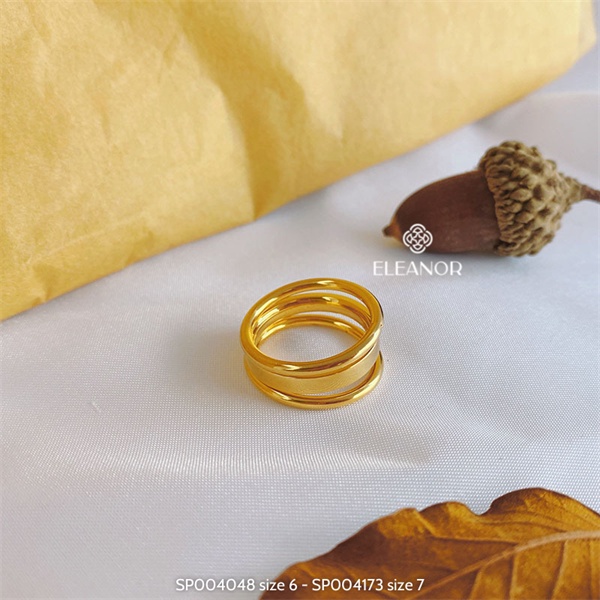 Nhẫn nữ titan Eleanor Accessories ba vòng basic phụ kiện trang sức 4048