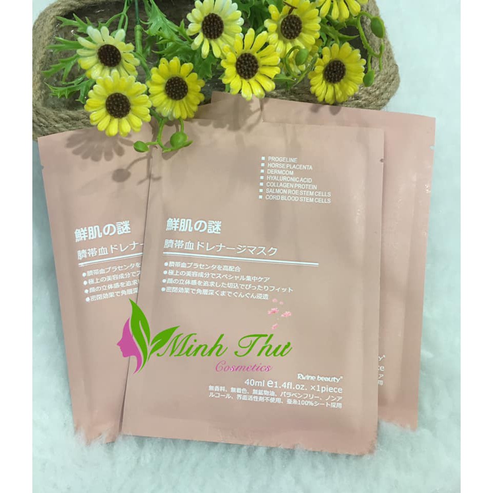 Mặt Nạ Nhau Thai Cừu Tế Bào Gốc Rwine Beauty Stem Cell Placenta Mask Nhật Bản