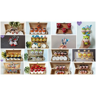 Crocheted keychain | Móc khoá móc len cute thỏ, Minion, Doreamon, Sharuko, Shin, sư tử, hà mã, tiên đồng ngọc nữ, ông bà