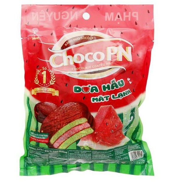 BÁNH SOCOLA KEM VỊ DƯA HẤU MÁT LẠNH CHOCO PN GÓI 204G