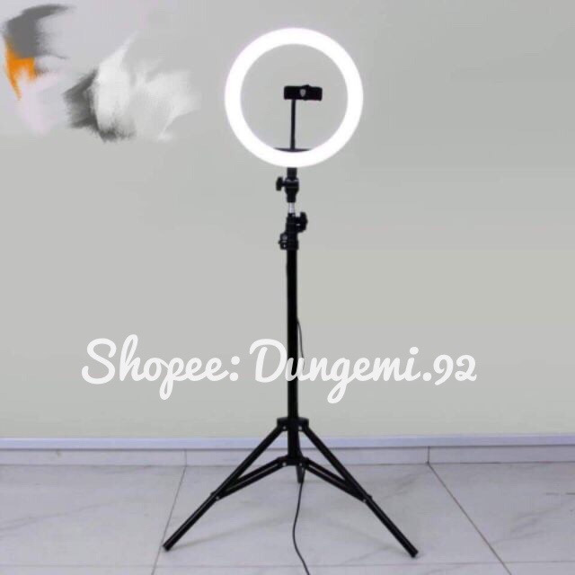Bộ đèn livestream size 26cm kèm chân kẹp đèn 2m1