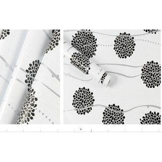 Decal giấy dán tường hoa cúc đen (khổ rộng 0.45m)