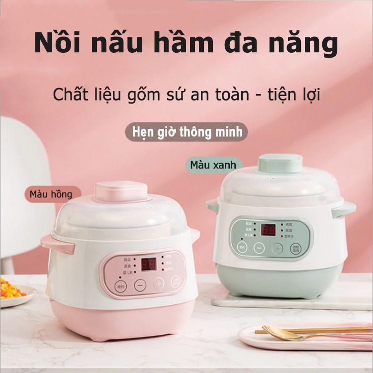 Nồi Nấu Cháo Chậm SEKA GT68 - Nồi Hầm Cháo Chậm, Chưng Yến, Hầm Cách Thủy Đă Năng Có Lồng Hấp