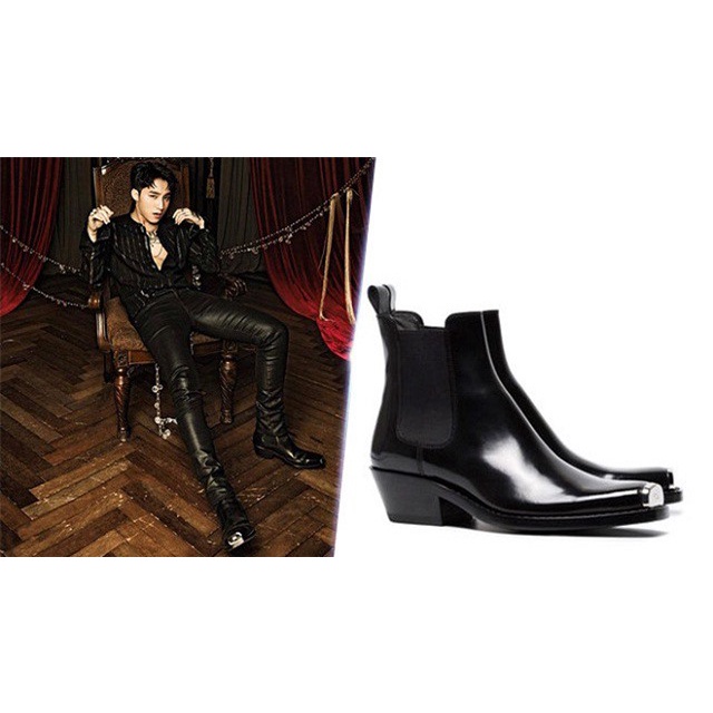 Giày chelsea boots ck205 Sơn Tùng MTP full box trắng xanh