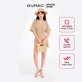 Jumpsuit phối túi GUMAC màu nâu đủ size quyến rũ DB714