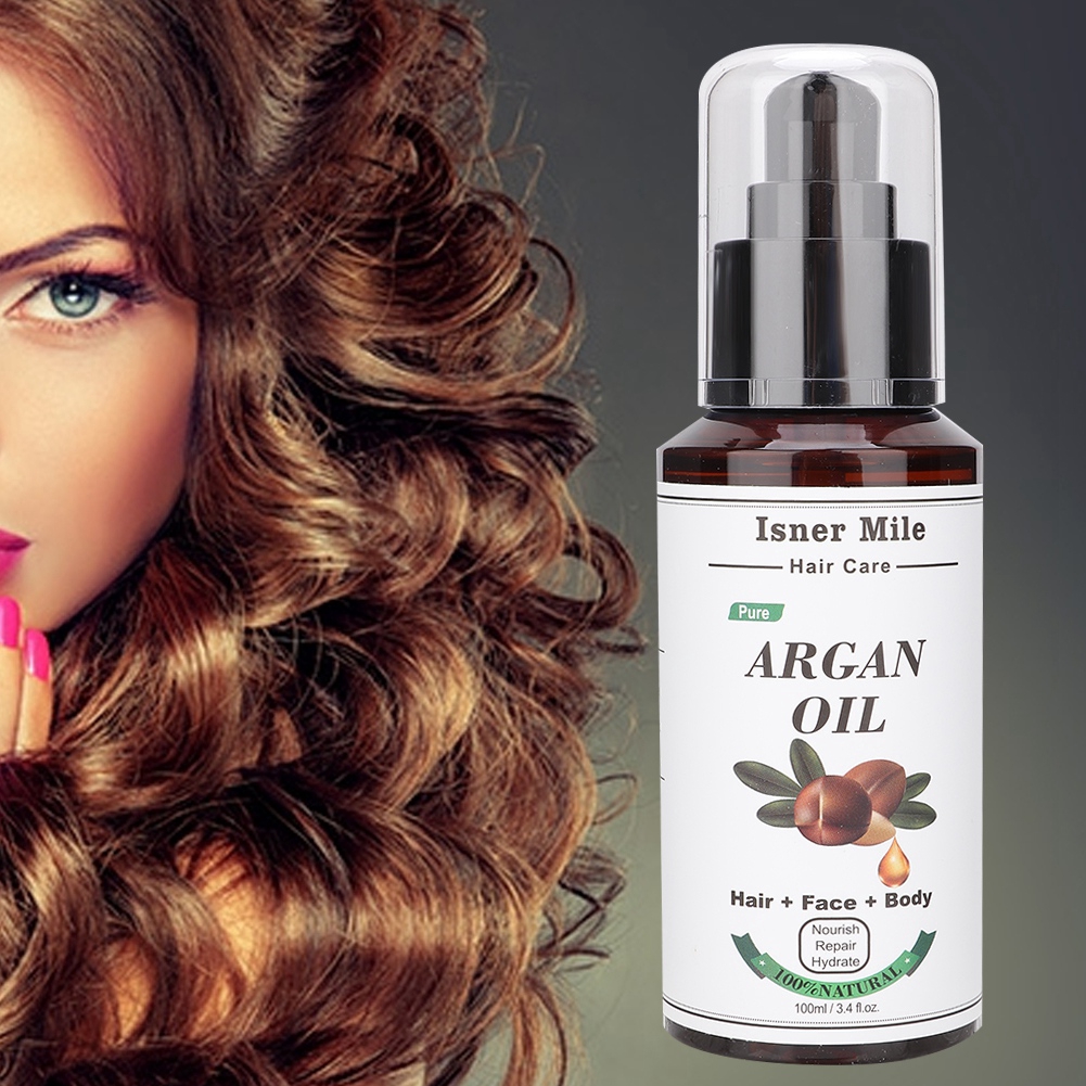 Ebayst 100ML Argan Oil Hair Care Essential Oil Damaged Hair Repairing Nourishing Essential Oil 