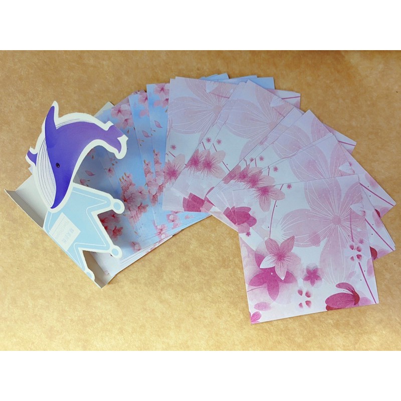 100 tơ giấy gấp hạc hoa anh đào 7,5 cm, giấy gấp hạc sakura 7,5*7,5cm