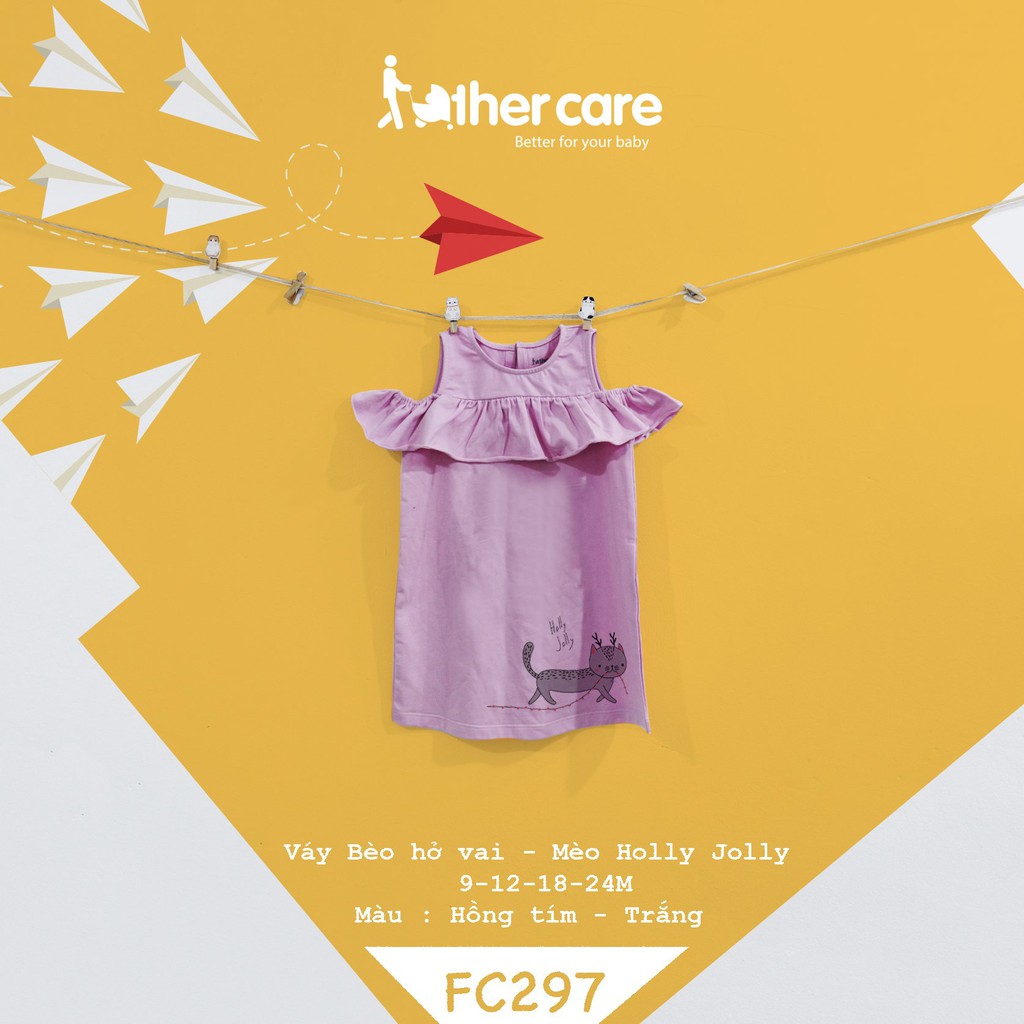 [Mã FARSBR242 giảm 15% đơn 99K] Váy Trẻ em bèo hở vai - Mèo FatherCare FC298/FC299