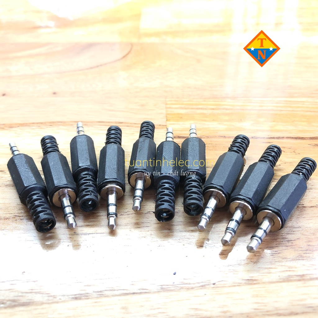 Giắc audio đực 3.5mm stereo vỏ nhựa # phụ kiện âm thanh