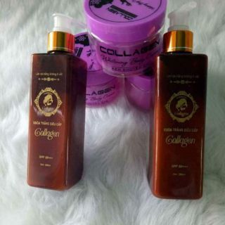 Combo kem body và tắm khóa trắng collagen